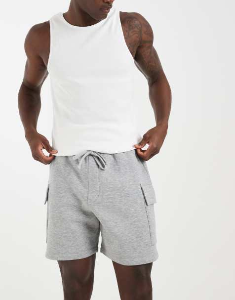 ASOS DESIGN cargo jersey shorts in gray heather - view 1