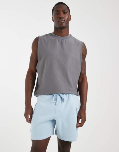 ASOS DESIGN cargo jersey shorts in light blue - view 1