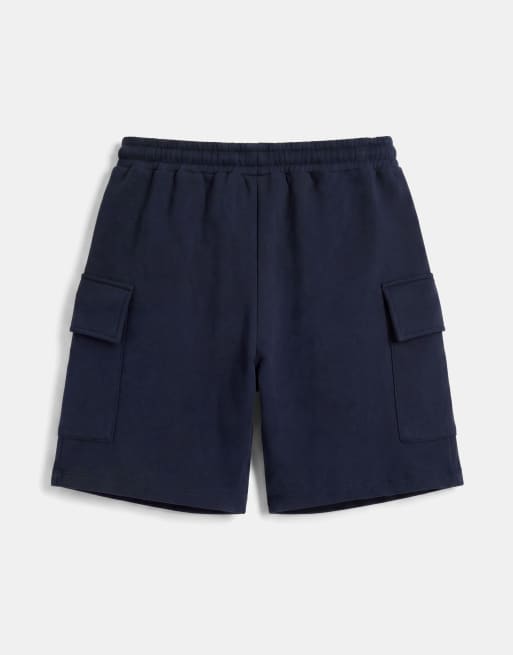 ASOS DESIGN cargo jersey shorts in navy, 7 of 9