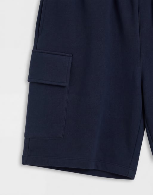 ASOS DESIGN cargo jersey shorts in navy, 8 of 9