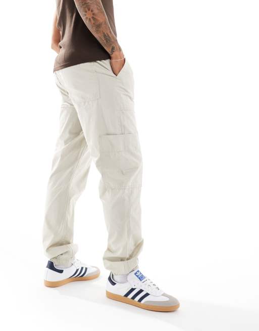 ASOS DESIGN - Cargo-joggingbroek met elastische taille in stone