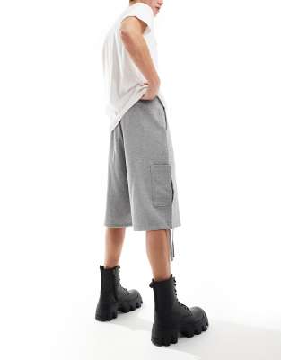 FhyzicsShops DESIGN cargo jorts in grey marl