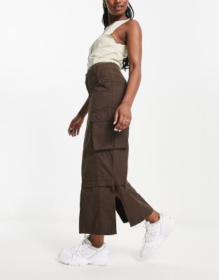 スカート Y/Project Maxi Cargo Skirt In Brown Cotton Y/project Maxi Cargo Skirt In Brown Cotton In Pink | ModeSens