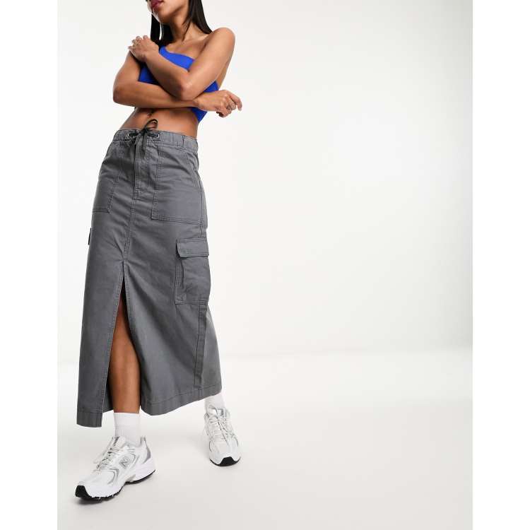 AP STUDIO Warm Sweat Cargo Skirt グレー 36 Warm Sweat Cargo Skirt（ロング・マキシ丈スカート）｜AP