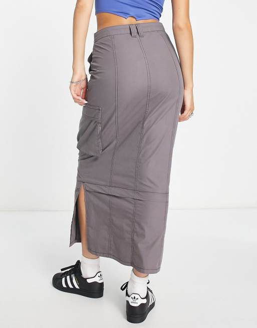 Asos grey midi outlet skirt