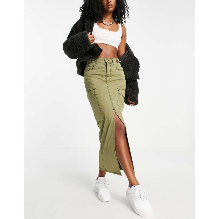 Midi cargo skirt outlet uk