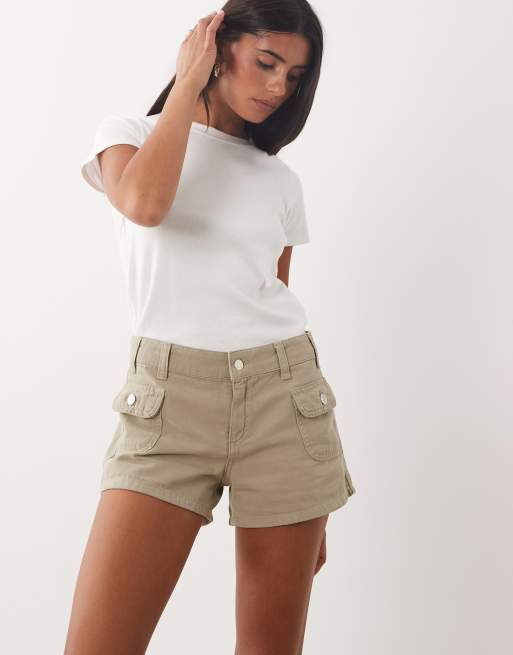 ASOS DESIGN cargo mini short in khaki, 2 of 5