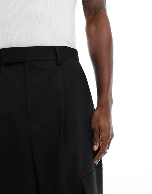ASOS DESIGN - Cargo-pantalon met extreem wijde pijpen in zwart, 3 van 4