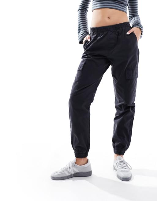 Black Basic Cuffed Hem Sweatpant, Pants