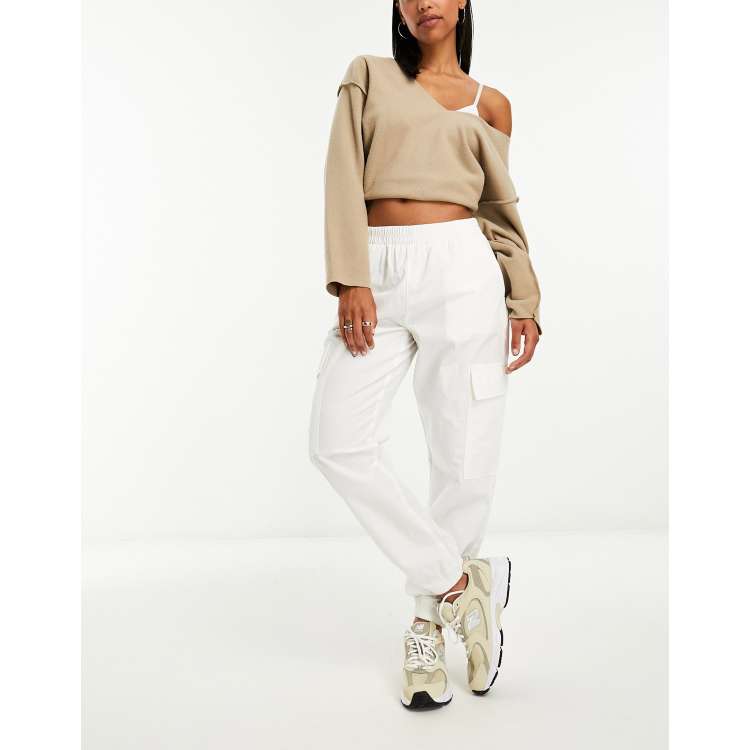 ASOS DESIGN cargo pants with elastic cuff in sage