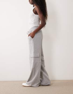 Asos Design Cargo Pants With Elasticized Cuffs In Gray