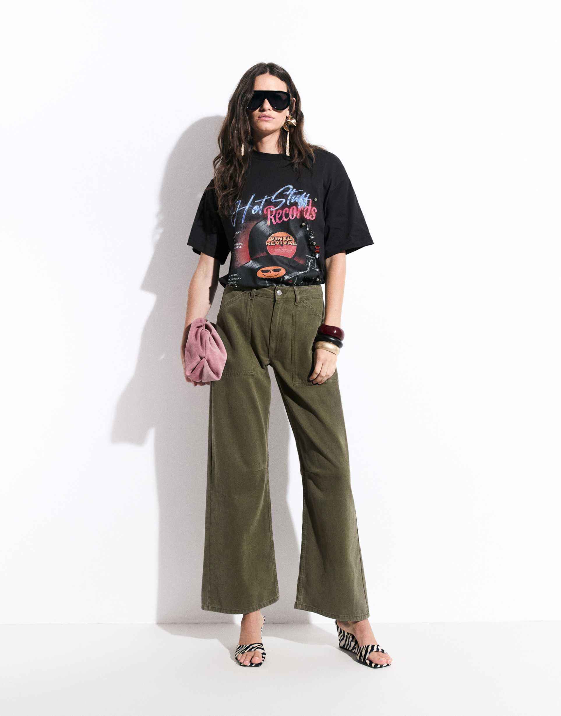 asos design cargo pants with knee seams in khaki green
