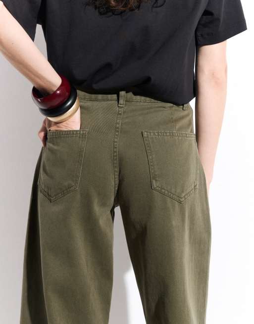 ASOS DESIGN cargo pants with knee seams in khaki green, 5 of 9