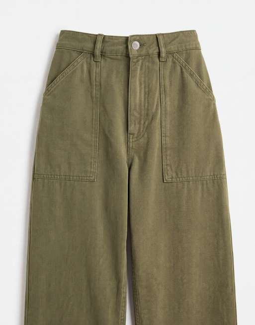 ASOS DESIGN cargo pants with knee seams in khaki green, 9 of 9