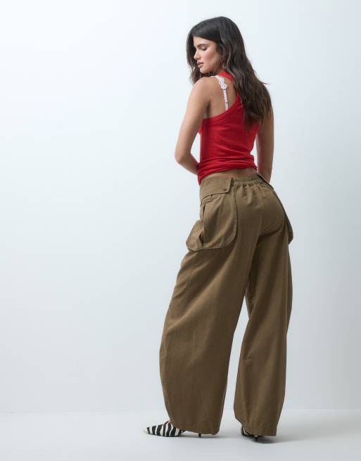 ASOS DESIGN cargo pants with side pocket detail in tan, 3 of 5
