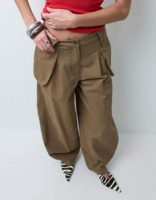 ASOS DESIGN cargo pants with side pocket detailing in tan, 4 of 5