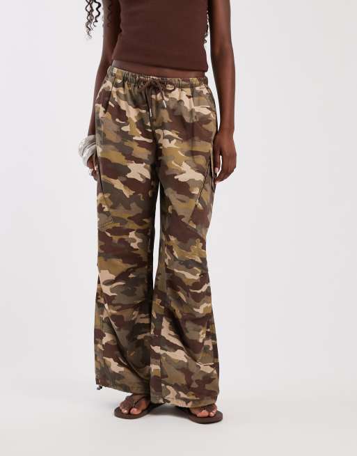 ASOS DESIGN cargo pants with tie and pocket detail in camo print, 2 of 5