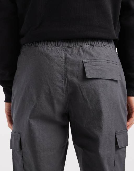 ASOS DESIGN – Cargo-Schlupfhose aus Ripstop in Anthrazit mit schmalem Schnitt, 4 von 5
