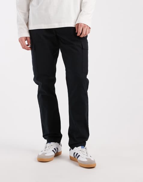 ASOS DESIGN – Cargo-Schlupfhose aus Ripstop in Schwarz mit schmalem Schnitt - view 1