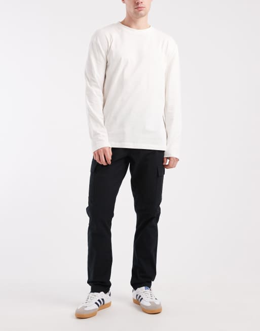 ASOS DESIGN – Cargo-Schlupfhose aus Ripstop in Schwarz mit schmalem Schnitt, 2 von 5