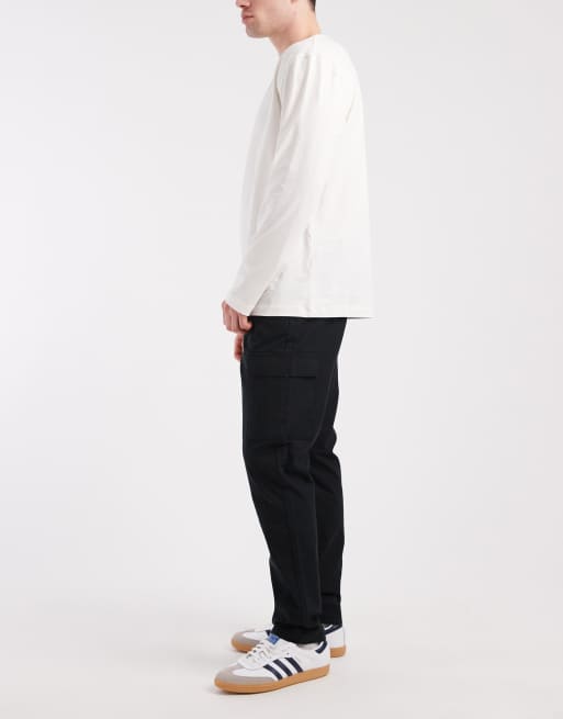 ASOS DESIGN – Cargo-Schlupfhose aus Ripstop in Schwarz mit schmalem Schnitt, 3 von 5