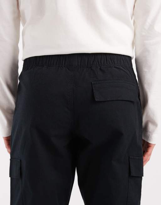 ASOS DESIGN – Cargo-Schlupfhose aus Ripstop in Schwarz mit schmalem Schnitt, 4 von 5
