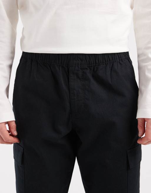 ASOS DESIGN – Cargo-Schlupfhose aus Ripstop in Schwarz mit schmalem Schnitt, 5 von 5