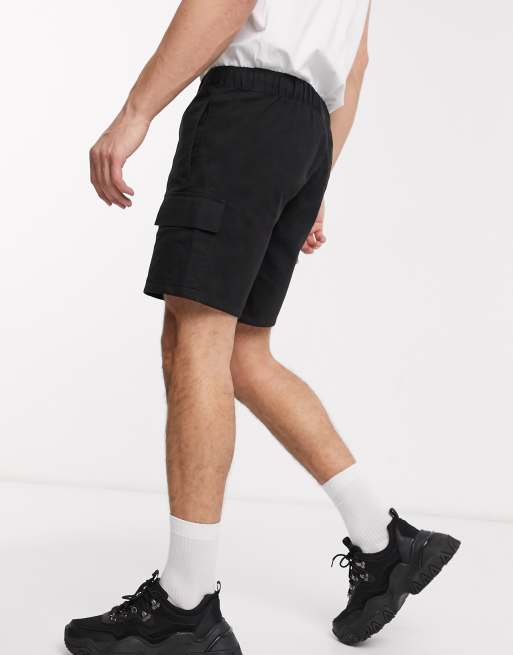 ASOS DESIGN cargo shorts in black