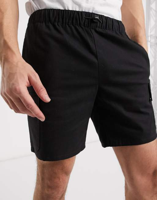 ASOS DESIGN cargo shorts in black