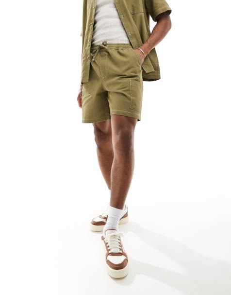 ASOS DESIGN cargo shorts in khaki (part of a set) - view 1