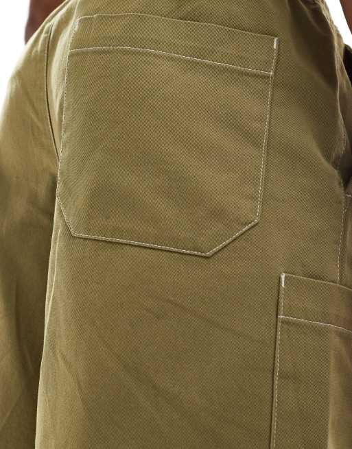 ASOS DESIGN cargo shorts in khaki part of a set