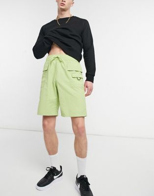 ASOS DESIGN cargo shorts in light green nylon - ASOS Price Checker