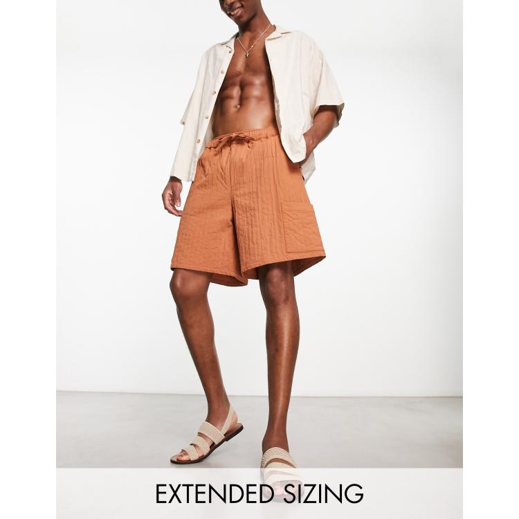 エイソス ASOS DESIGN cargo shorts in mid length in tonal texture