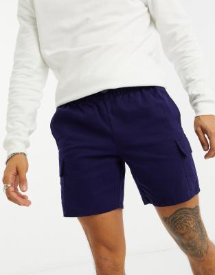 ASOS DESIGN cargo shorts in navy