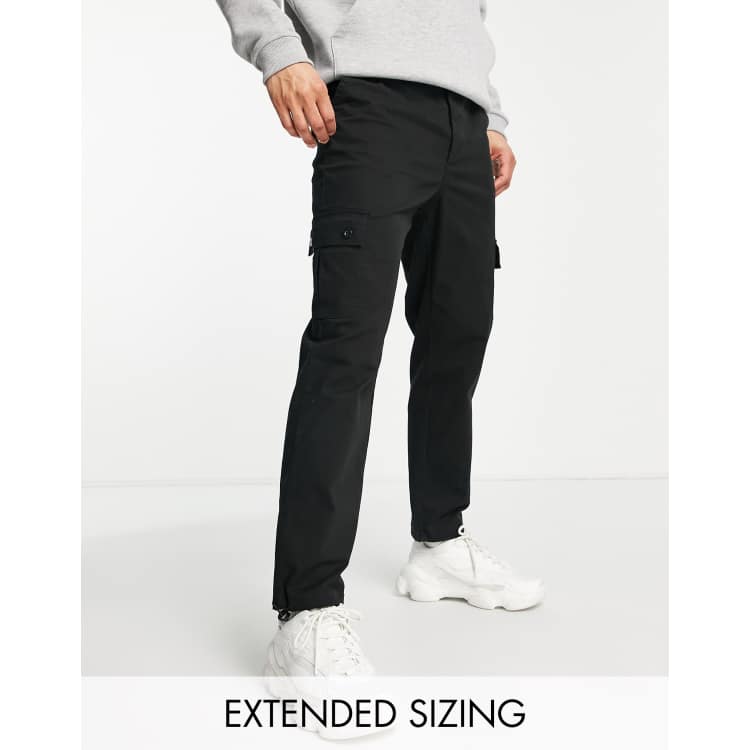 Black cargo pants hot sale tapered