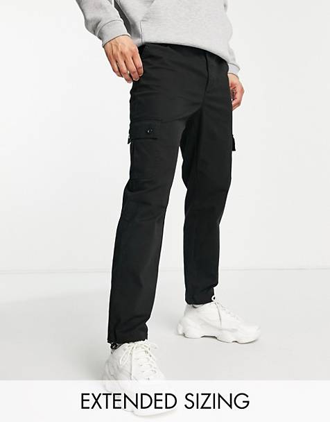 Slacks and Chinos Casual trousers and trousers Loewe Flap-pocket Cotton-blend Trousers in Black for Men Mens Clothing Trousers 