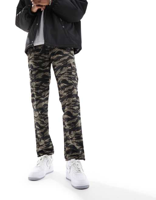 ASOS DESIGN slouchy knee dart cargo pants in camo