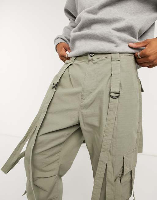 Cargo trousers sale with straps