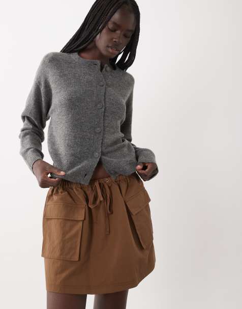 ASOS DESIGN cargo utility mininederdel i brun - view 1