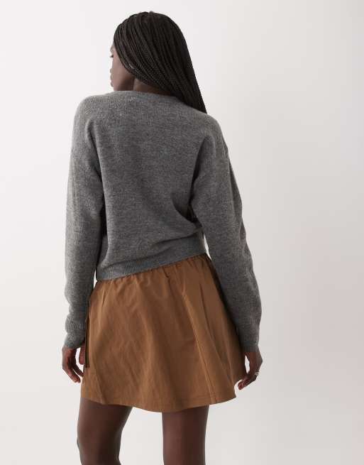 ASOS DESIGN cargo utility mininederdel i brun, 5 af 5