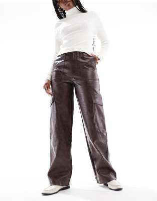 Asos Design Cargo Utility Pants In Brown
