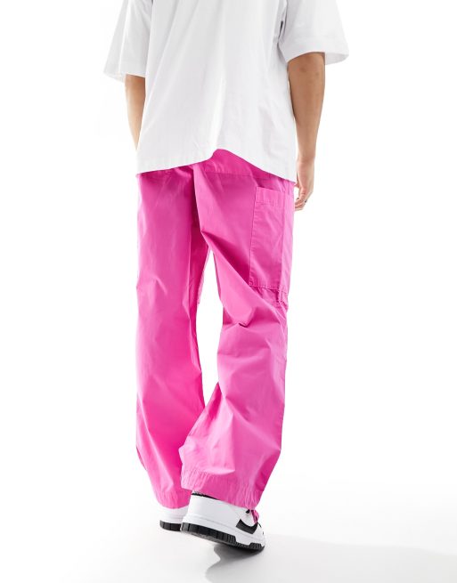 ASOS DESIGN oversized cargo trousers in pink camo