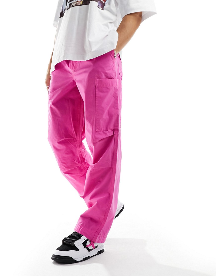 ASOS DESIGN cargo wide leg trouser in pink