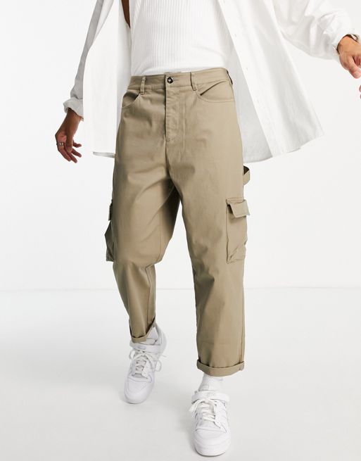 ASOS DESIGN cargo trousers in khaki