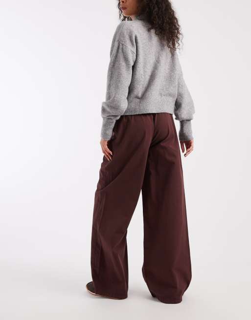 ASOS DESIGN - Cargobroek met elastische taille in chocoladebruin, 4 van 5