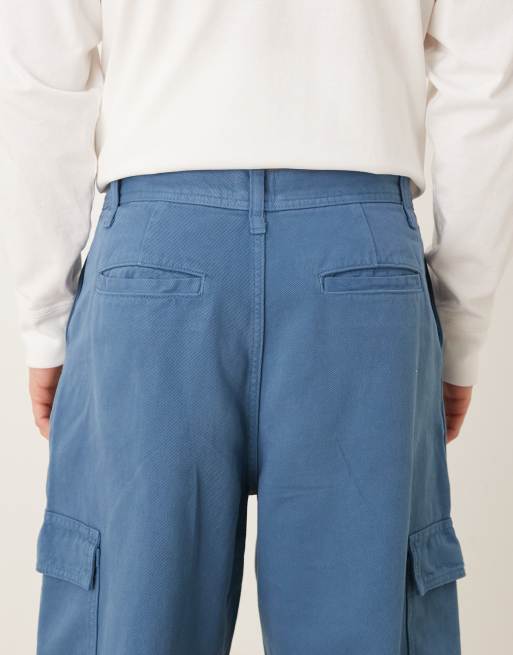 ASOS DESIGN - Cargobroek met rechte pasvorm in blauw, 5 van 5