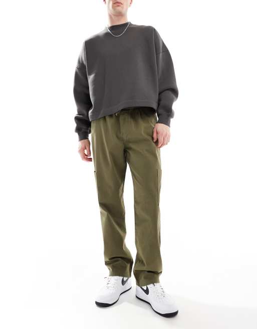 ASOS DESIGN - Cargobroek met rechte pasvorm in groen