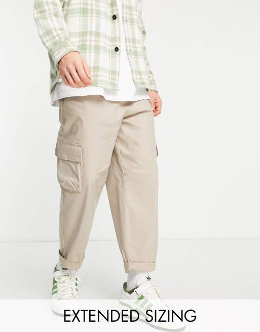 ASOS DESIGN - Cargobroek met wijde pijpen in beige