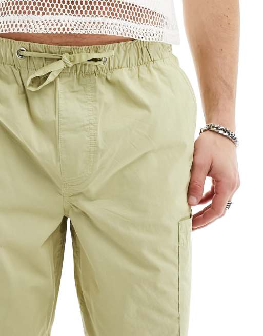 ASOS DESIGN - Cargobroek met wijde pijpen van popeline in saliegroen, 3 van 5