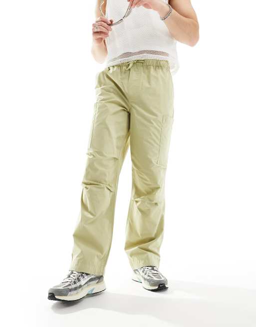 ASOS DESIGN - Cargobroek met wijde pijpen van popeline in saliegroen, 4 van 5